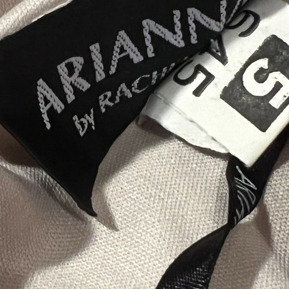 Arianna by Rachel Kaye Asymmetrical Long Shiny Gold Dress Size 6 Formal Prom - Picture 9 of 11